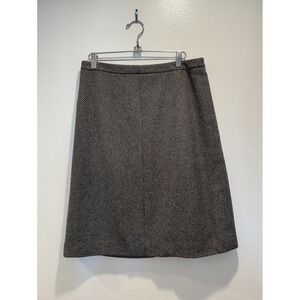 J. Crew Women's Size 12 100% Wool Thick Striped Skirt Preppy Classic Career